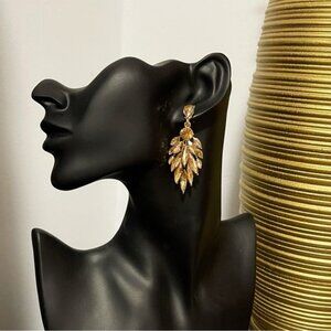 ✨Sparkly Amber Rhinestones Chandelier Drop Earrings